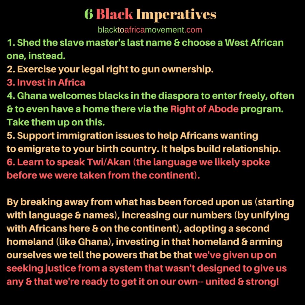 Black Imperatives - Back to Africa Movement